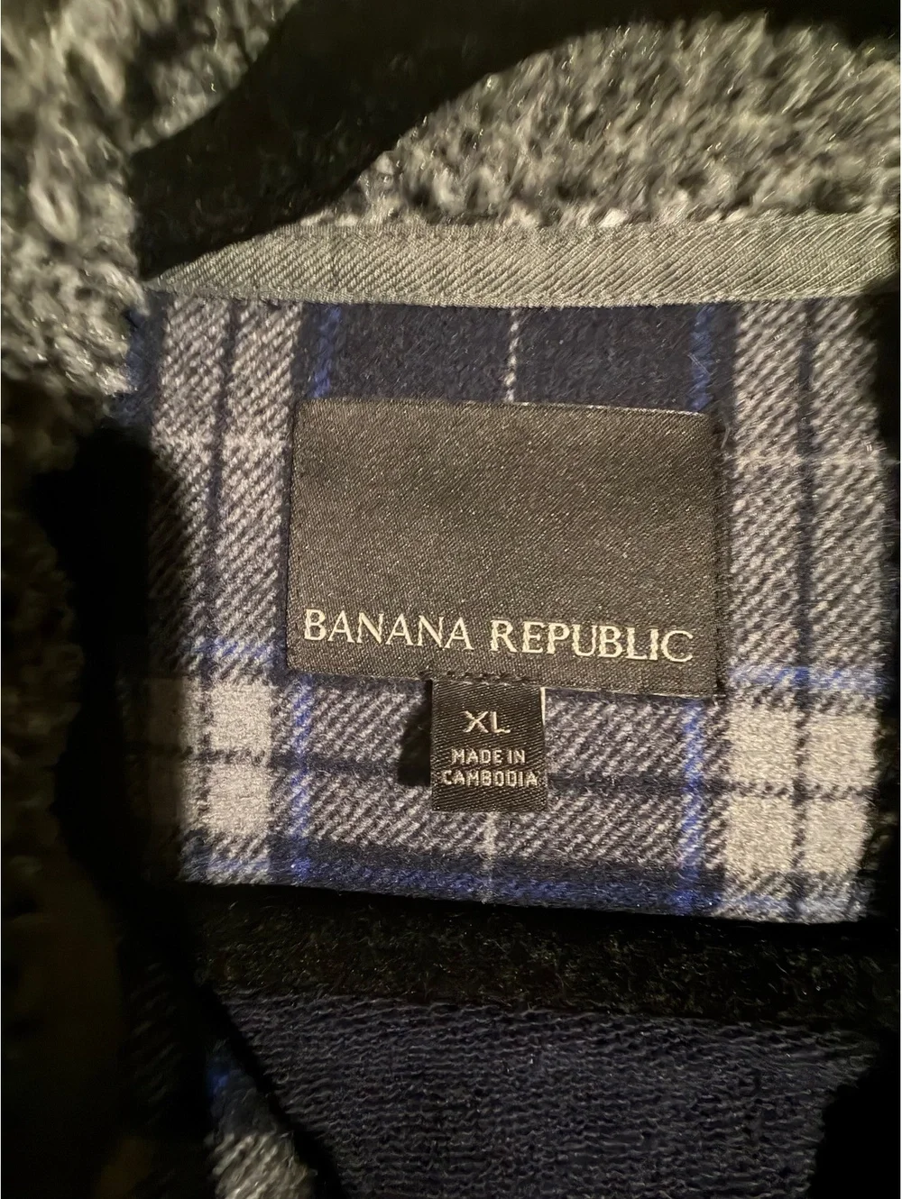 Banana Republic XL Men's Zip-Up Plaid Jacket with Sherpa Lin
